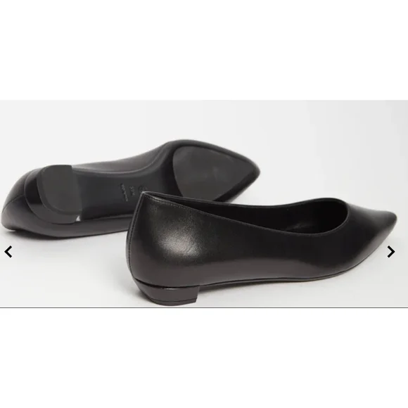 New The Row Claudette Black Leather Pointed Ballet Flats Size 9 $1009 Sold Out! - Picture 5 of 9
